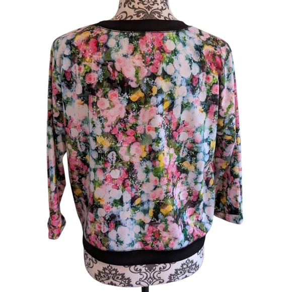 Juicy Couture Sport Top Y2K Athleisure Slouchy Women M Gym Active Comfy Floral - Picture 3 of 12